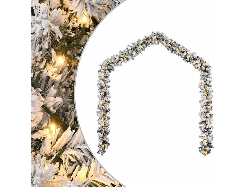 Guirlande de Noël avec lumières LED Vert 5 m PVC