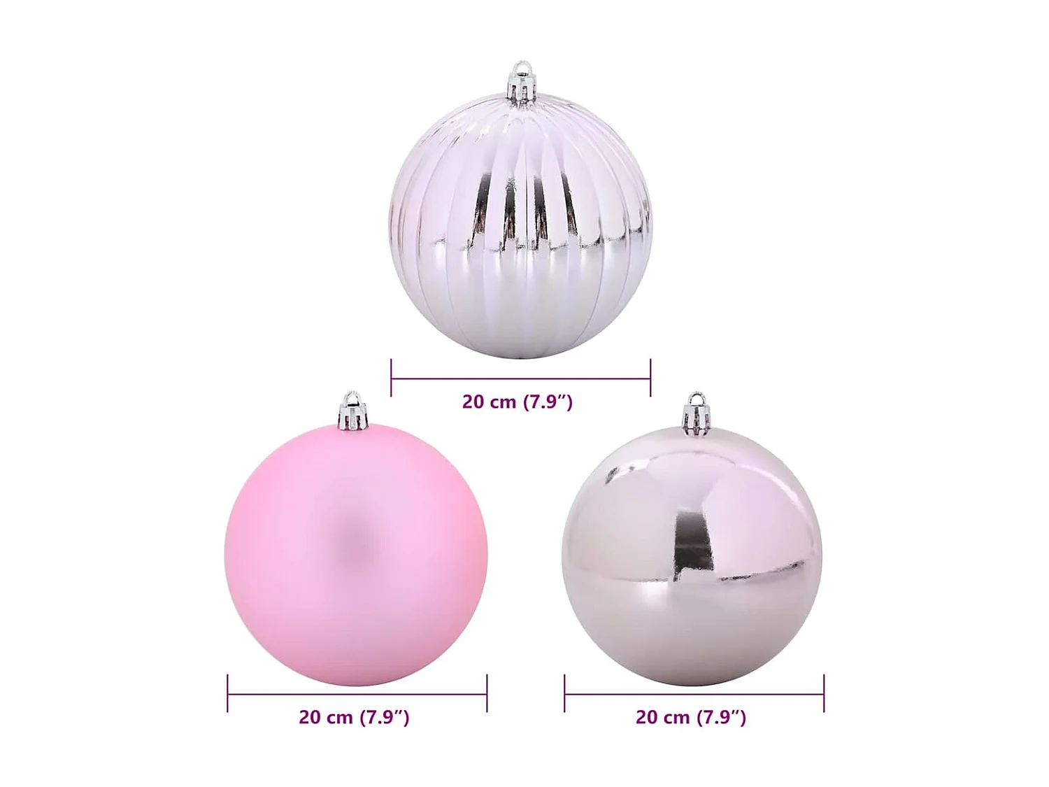 Ensemble de Boules de Noël 4 pcs Rose