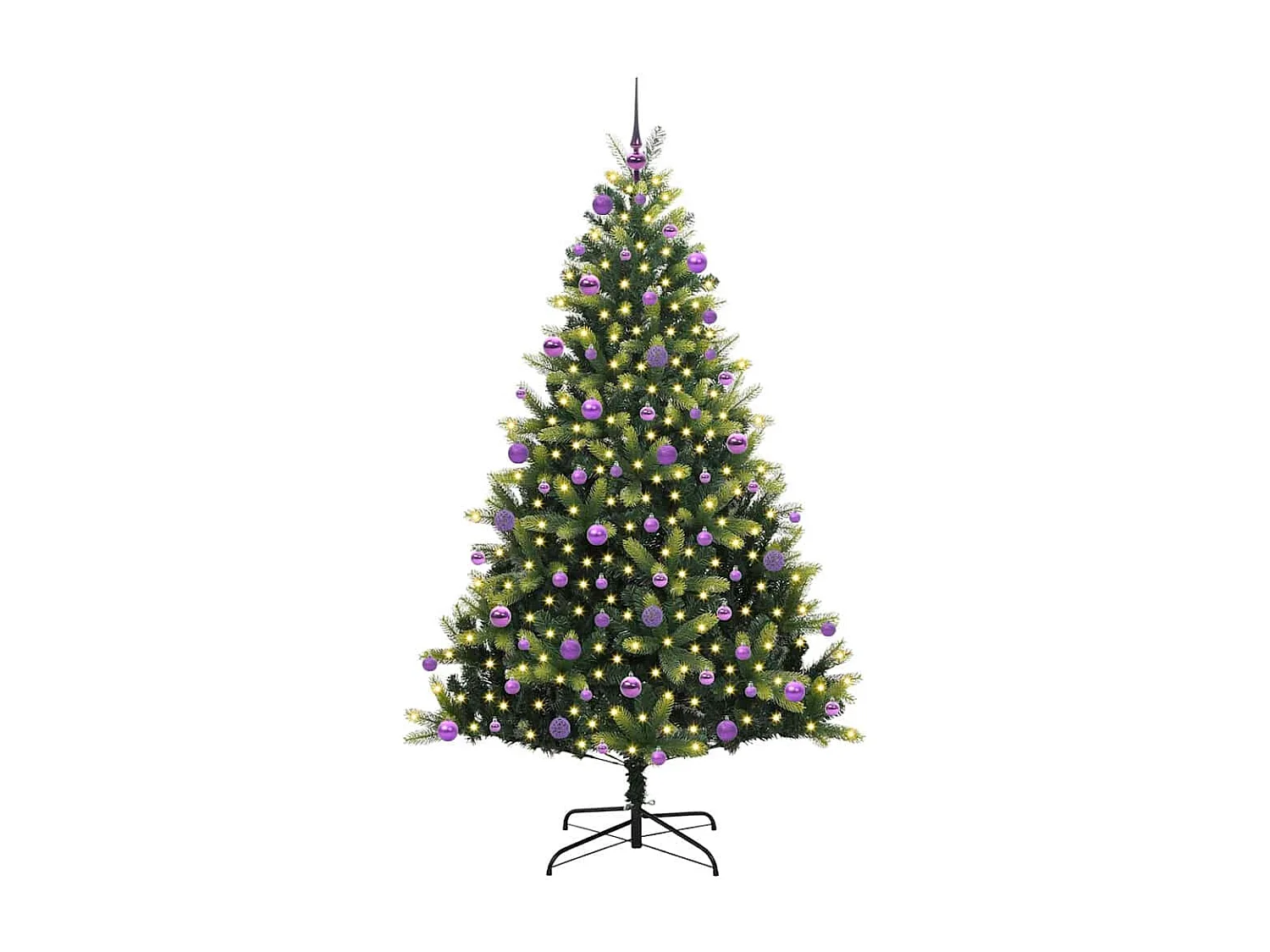 Arbre de Noël artificiel en silicone flexible 300 LEDs 210 cm