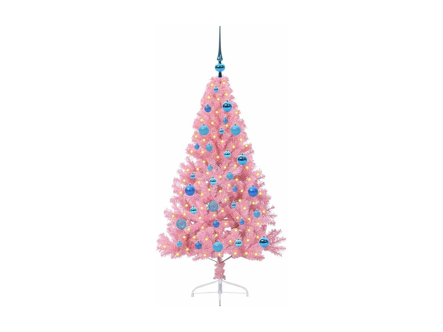 Sapin de Noël artificiel pré-éclairé Rose 150 cm PVC