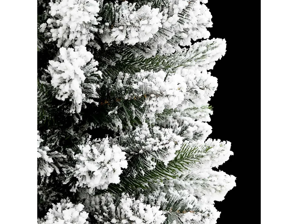 Slanke kunstkerstboom met gevlokte sneeuw 180 cm PVC/PE