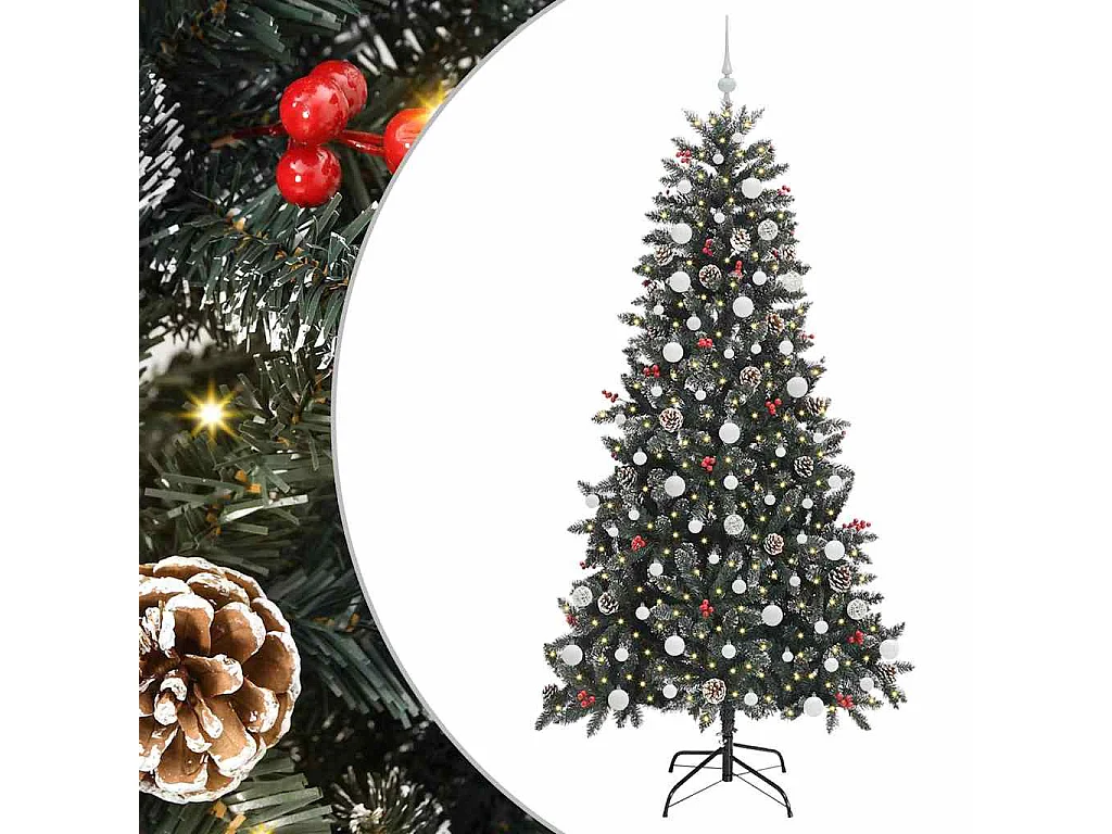 Sapin de Noël artificiel avec 300 LED Vert 114 x 114 x 210 cm