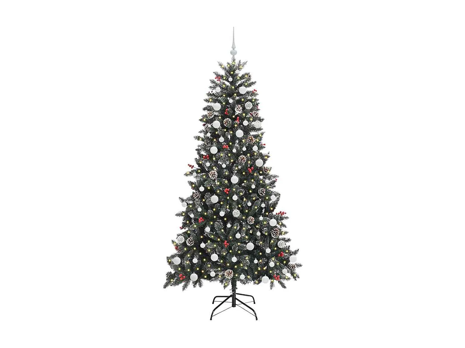 Sapin de Noël artificiel avec 300 LED Vert 114 x 114 x 210 cm