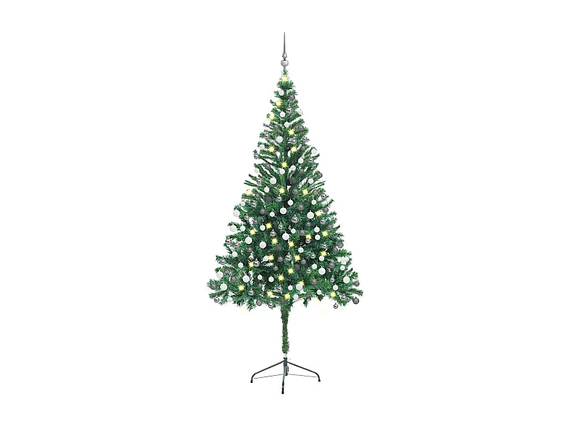 Albero di Natale artificiale preilluminato/palline 210 cm 910 rami