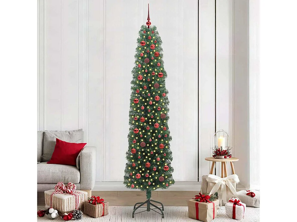 Kunstkerstboom Groen 240 cm PVC en staal en kunststof