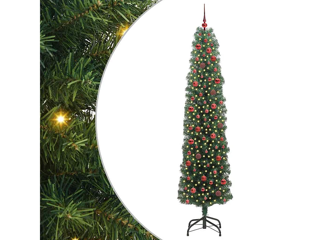 Kunstkerstboom Groen 240 cm PVC en staal en kunststof