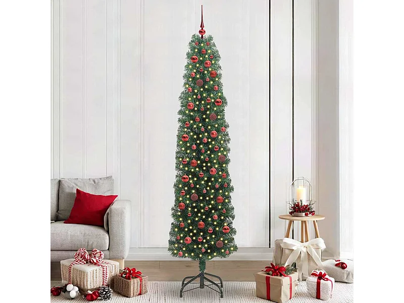 Kunstkerstboom Groen 240 cm PVC en staal en kunststof