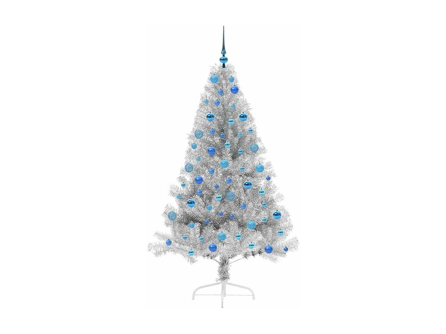 Beleuchteter künstlicher Weihnachtsbaum Silber 180cm PET