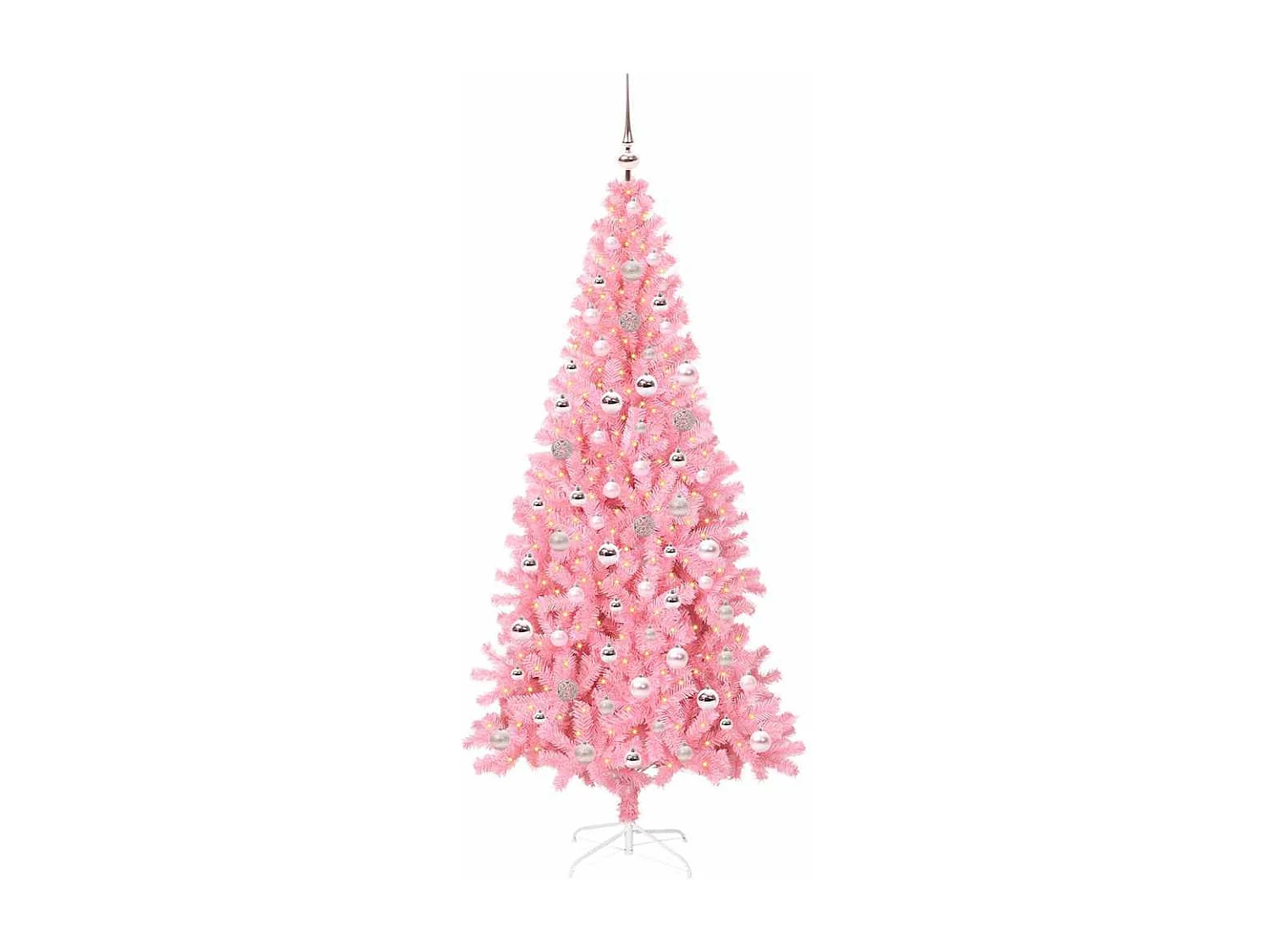 Albero di Natale con 300 LED con supporto Rosa 240 cm PVC