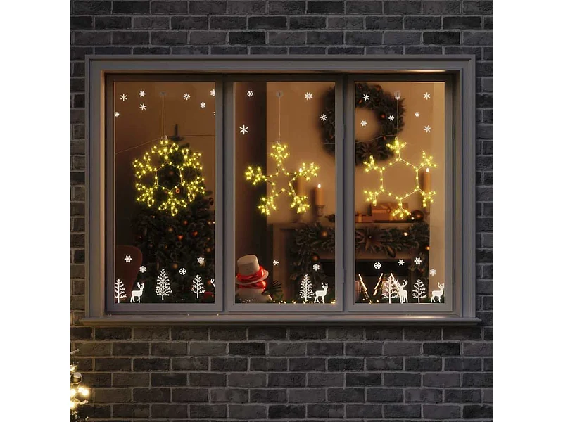 Flocon de Noël avec 252 LED Blanc chaud 45 x 38 cm PVC