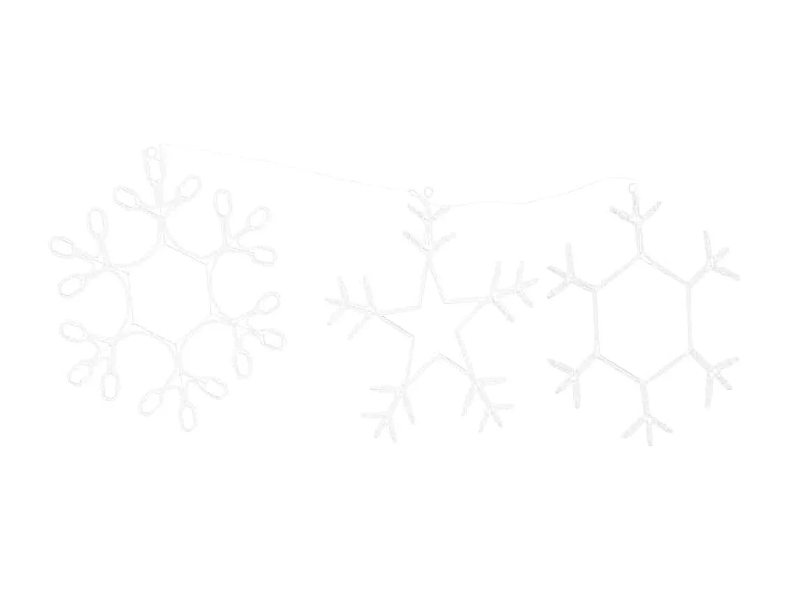 Flocon de Noël avec 252 LED Blanc chaud 45 x 38 cm PVC
