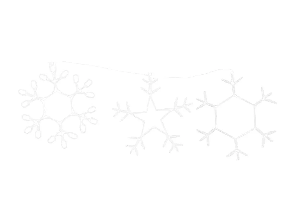 Flocon de Noël avec 252 LED Blanc chaud 45 x 38 cm PVC