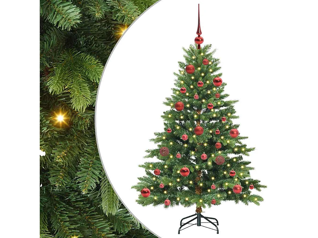 Kunstkerstboom met 150 LED's Groen 150 cm PE en PVC