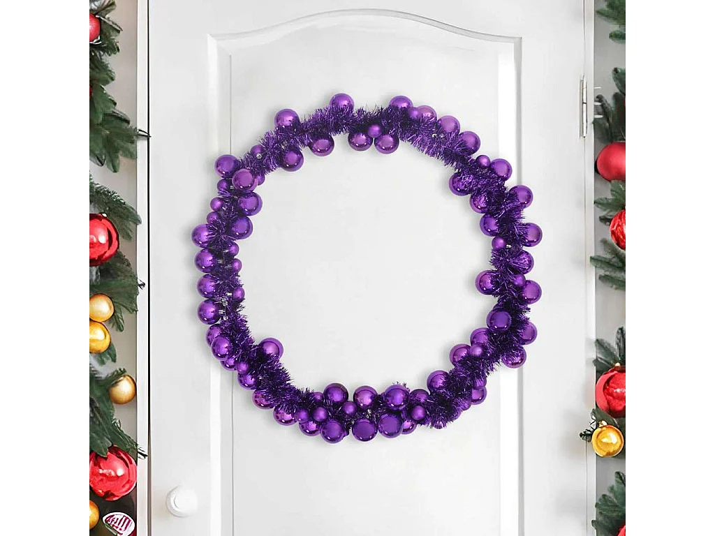 Guirlande de Boules de Noël Lilas 186 cm Polystyrène