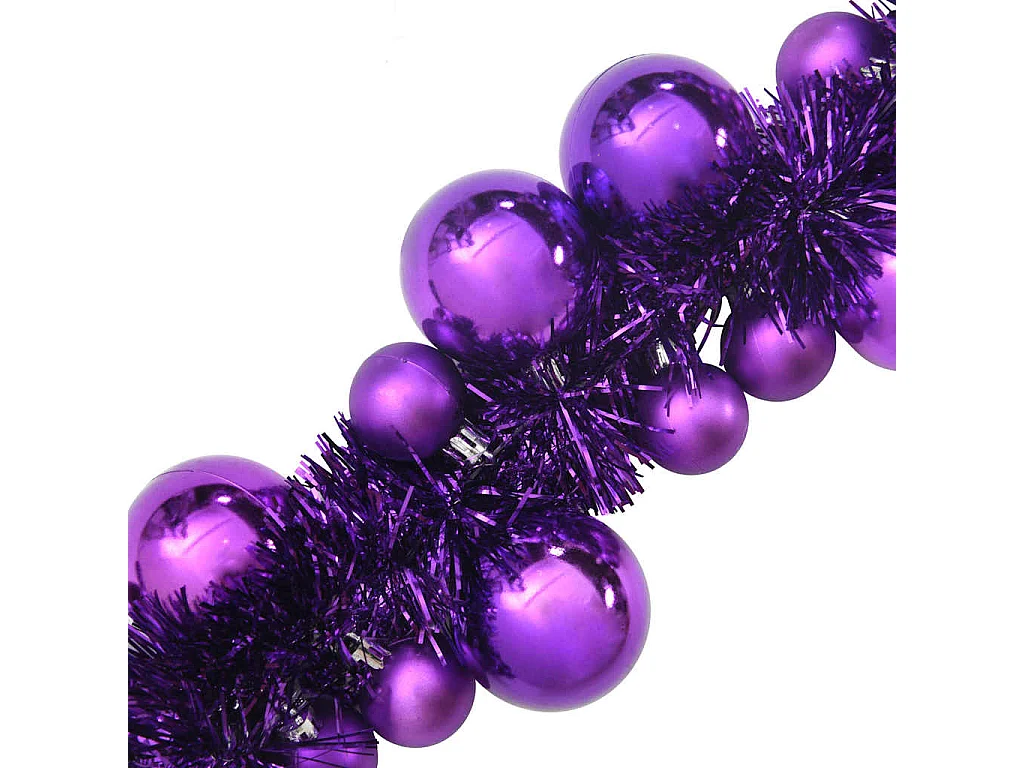 Guirlande de Boules de Noël Lilas 186 cm Polystyrène