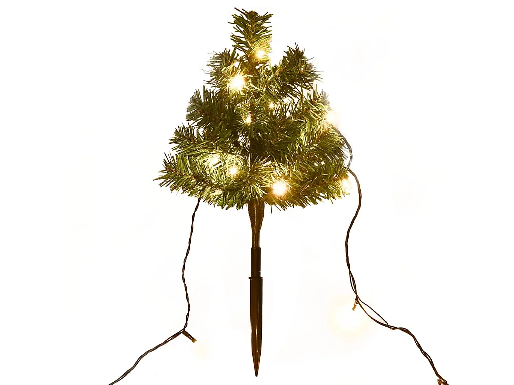 Alberi di Natale da corridoio 6 pezzi con LED bianco caldo 45 cm PVC