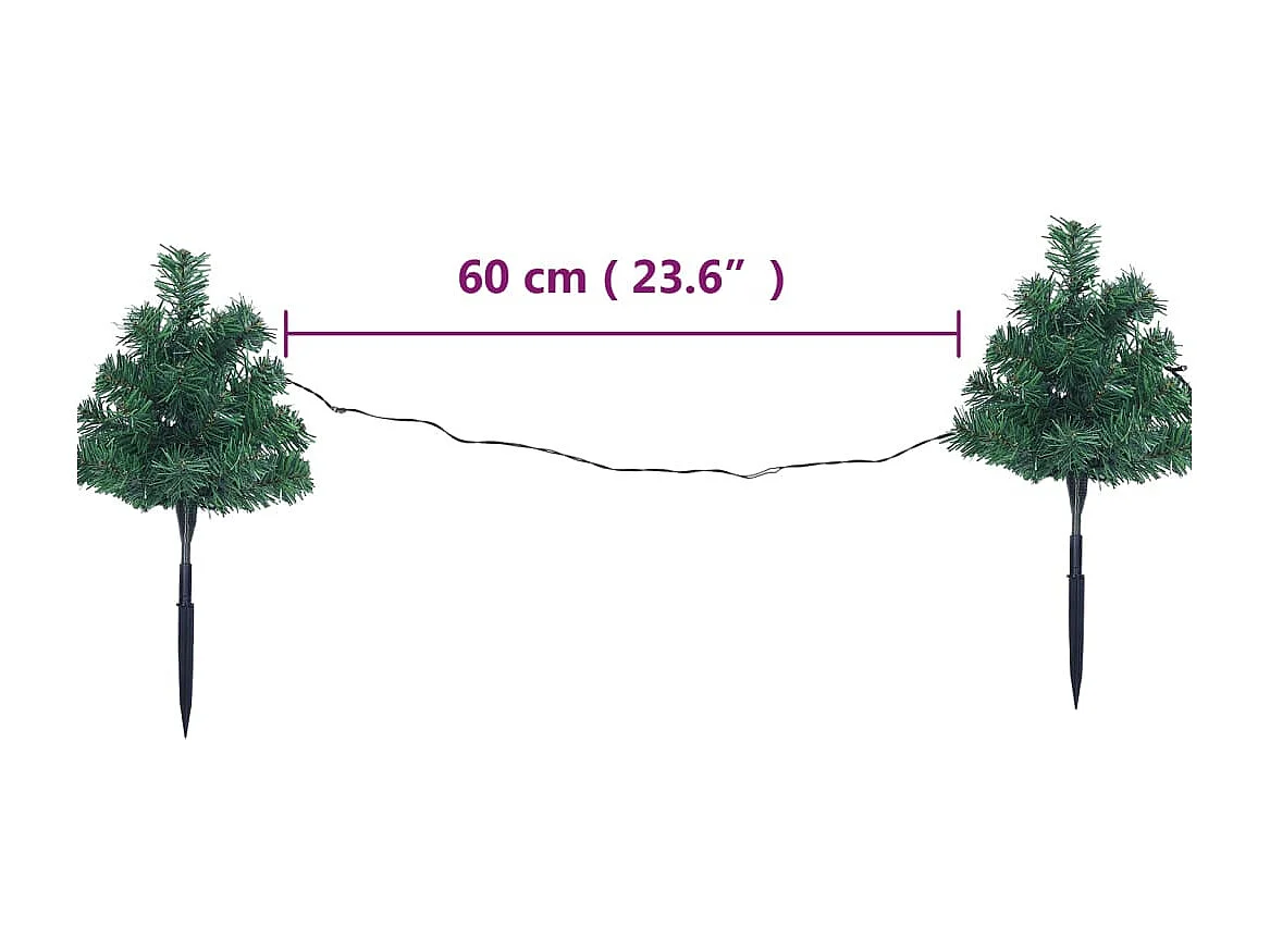 Alberi di Natale da corridoio 6 pezzi con LED bianco caldo 45 cm PVC