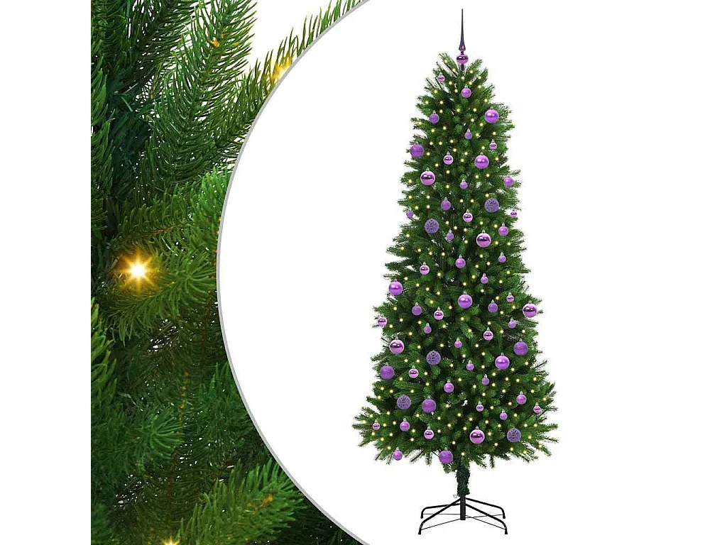 Sapin de Noël avec 300 LED avec support Vert 240 cm PE