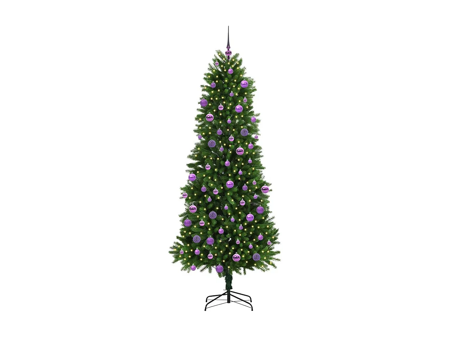 Sapin de Noël avec 300 LED avec support Vert 240 cm PE