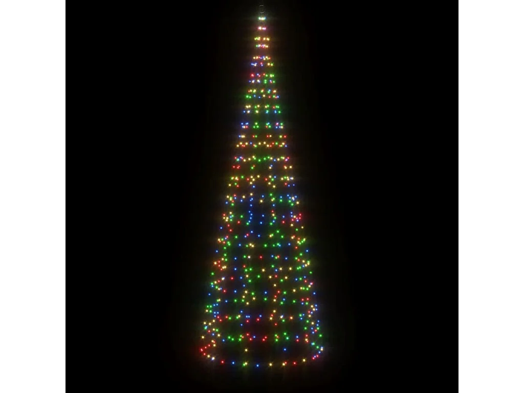 Sapin de Noël à LED sur mât de drapeau 550 LED coloré 300 cm