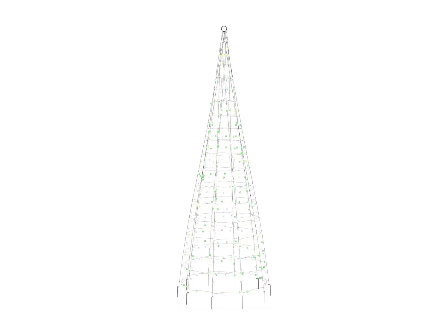 Sapin de Noël à LED sur mât de drapeau 550 LED coloré 300 cm