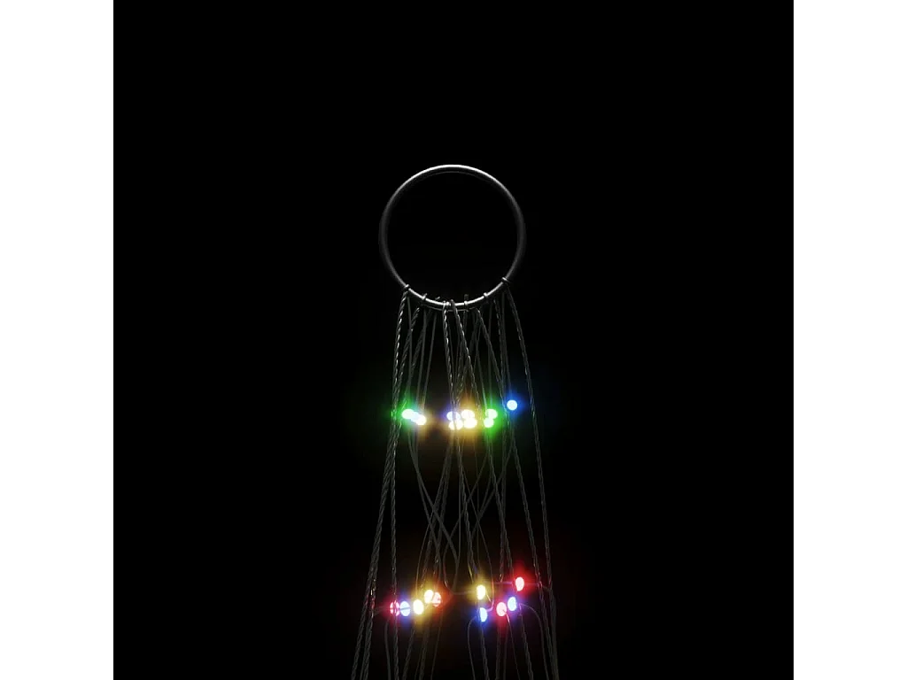 LED kerstboom op vlaggenmast 550 kleurrijke LED's 300 cm