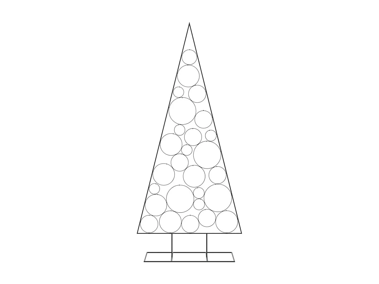 Albero di Natale in metallo per decorazione nero 210 cm
