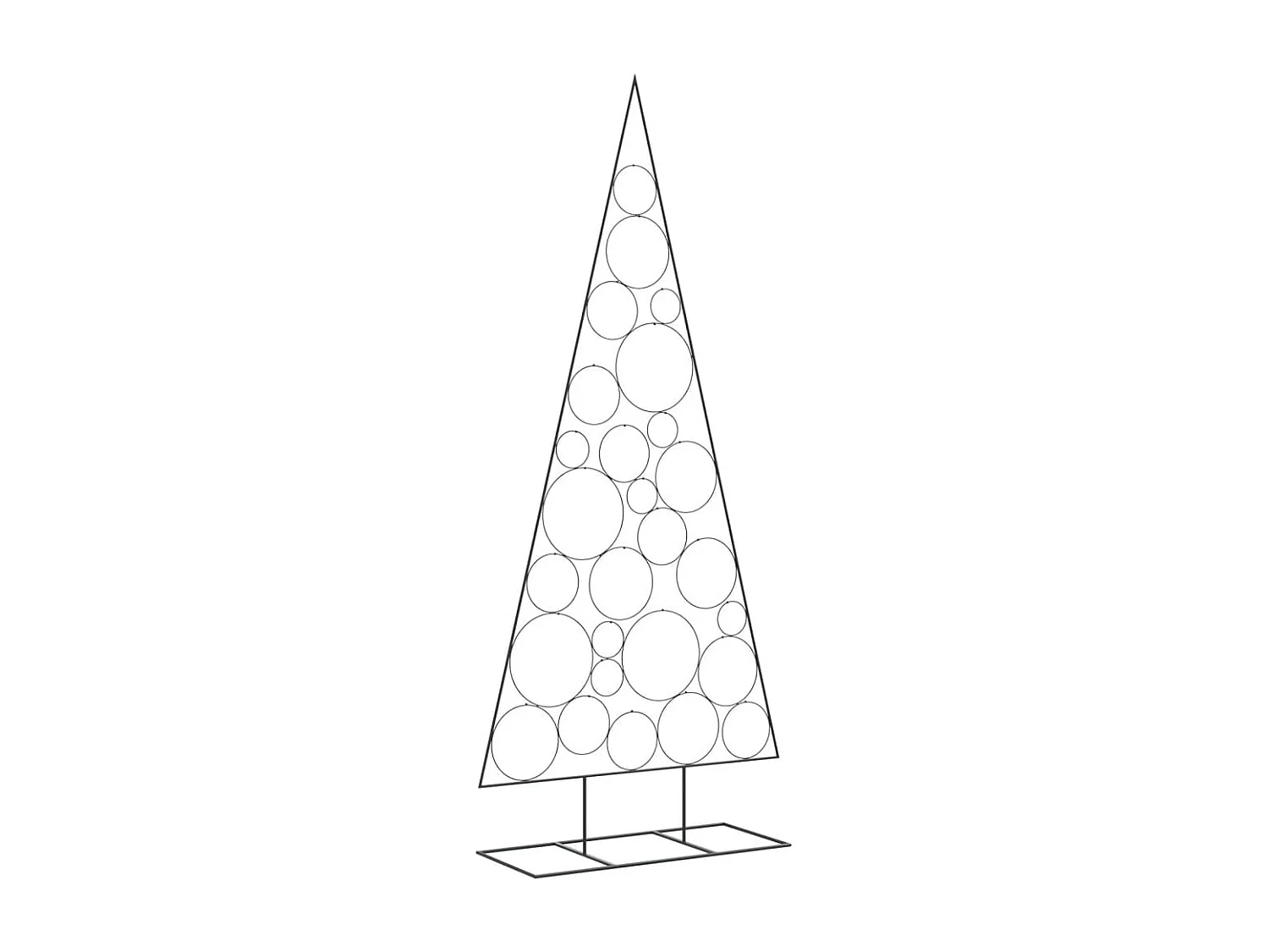 Albero di Natale in metallo per decorazione nero 210 cm