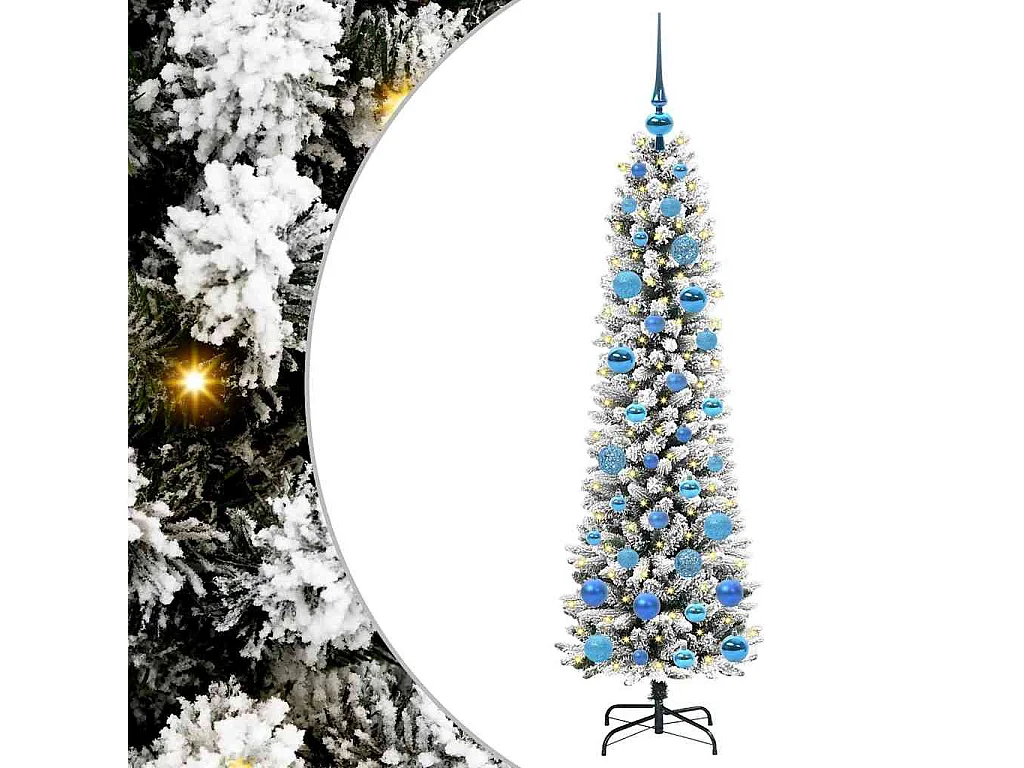 Albero di Natale artificiale con 150 LED verde e bianco 150 cm