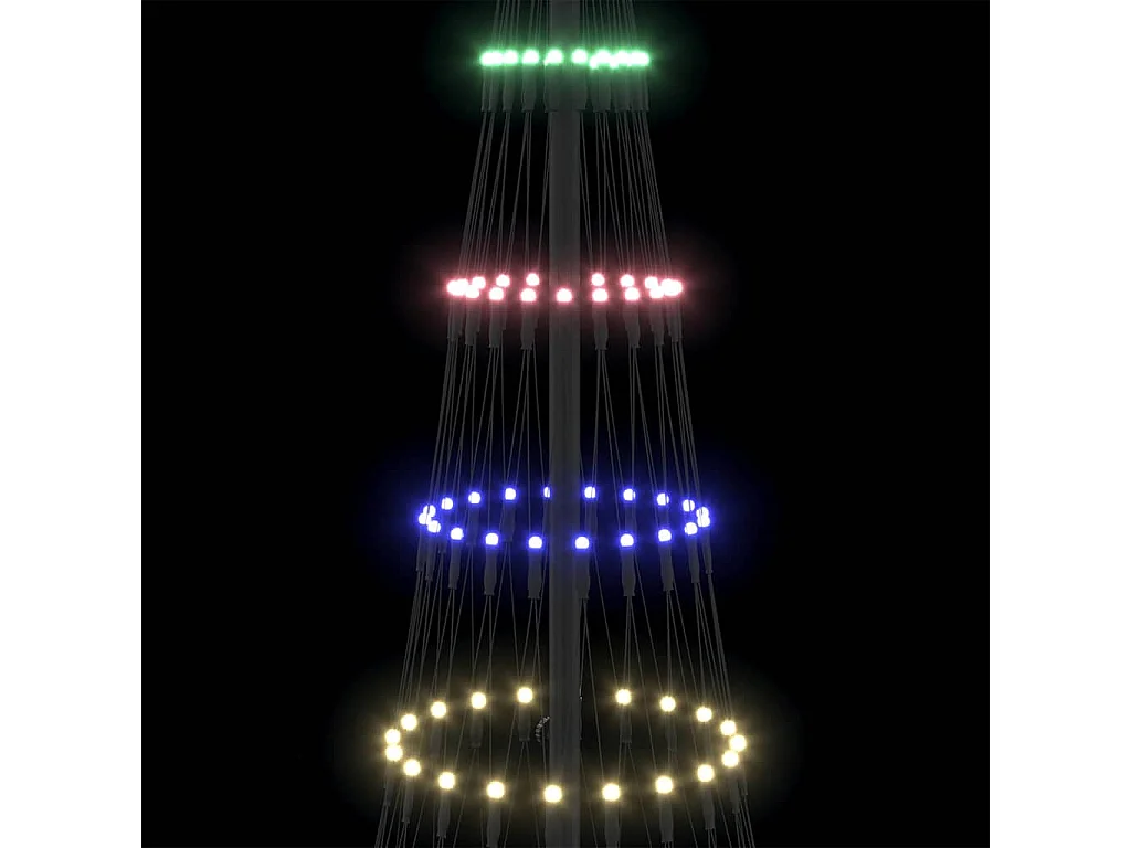 Multi-Color LED Kerstboom 71 x 71 x 184,5 cm Metaal
