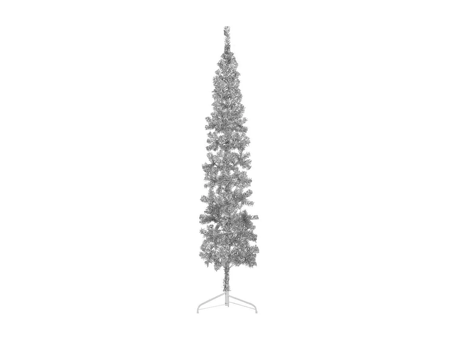 Albero di Natale artificiale mezzo sottile con supporto argento 210 cm
