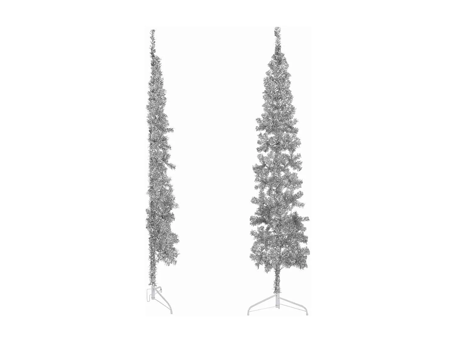 Albero di Natale artificiale mezzo sottile con supporto argento 210 cm
