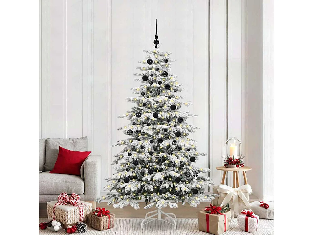 Sapin de Noël Artificiel à Branches Articulées Blanc 210 cm