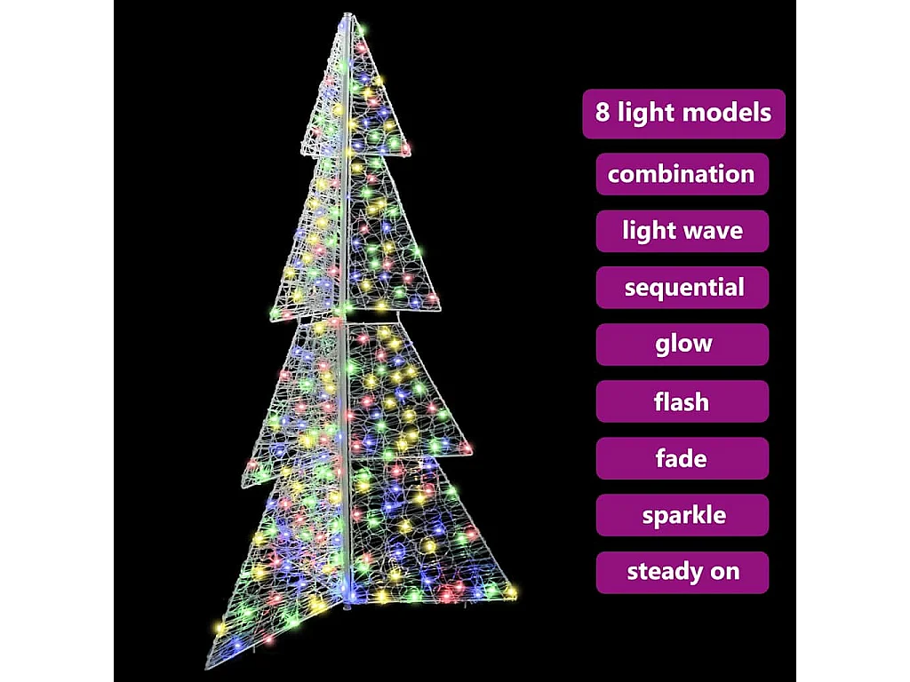 Sapin de Noël avec 240 LED Multicolore 180 cm Acrylique