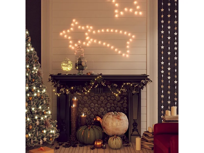 Figures de comète de Noël 48 LED 2 pcs Blanc chaud 65x28 cm