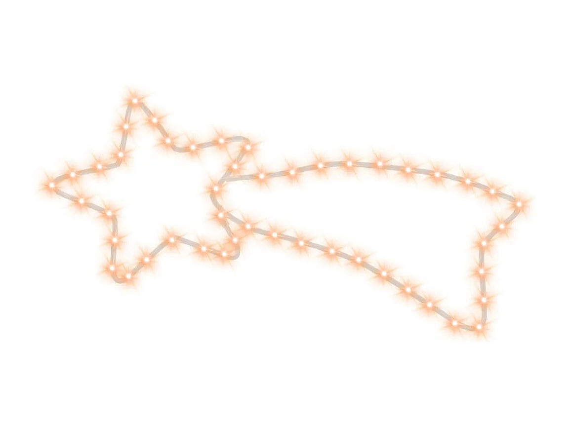 Figures de comète de Noël 48 LED 2 pcs Blanc chaud 65x28 cm