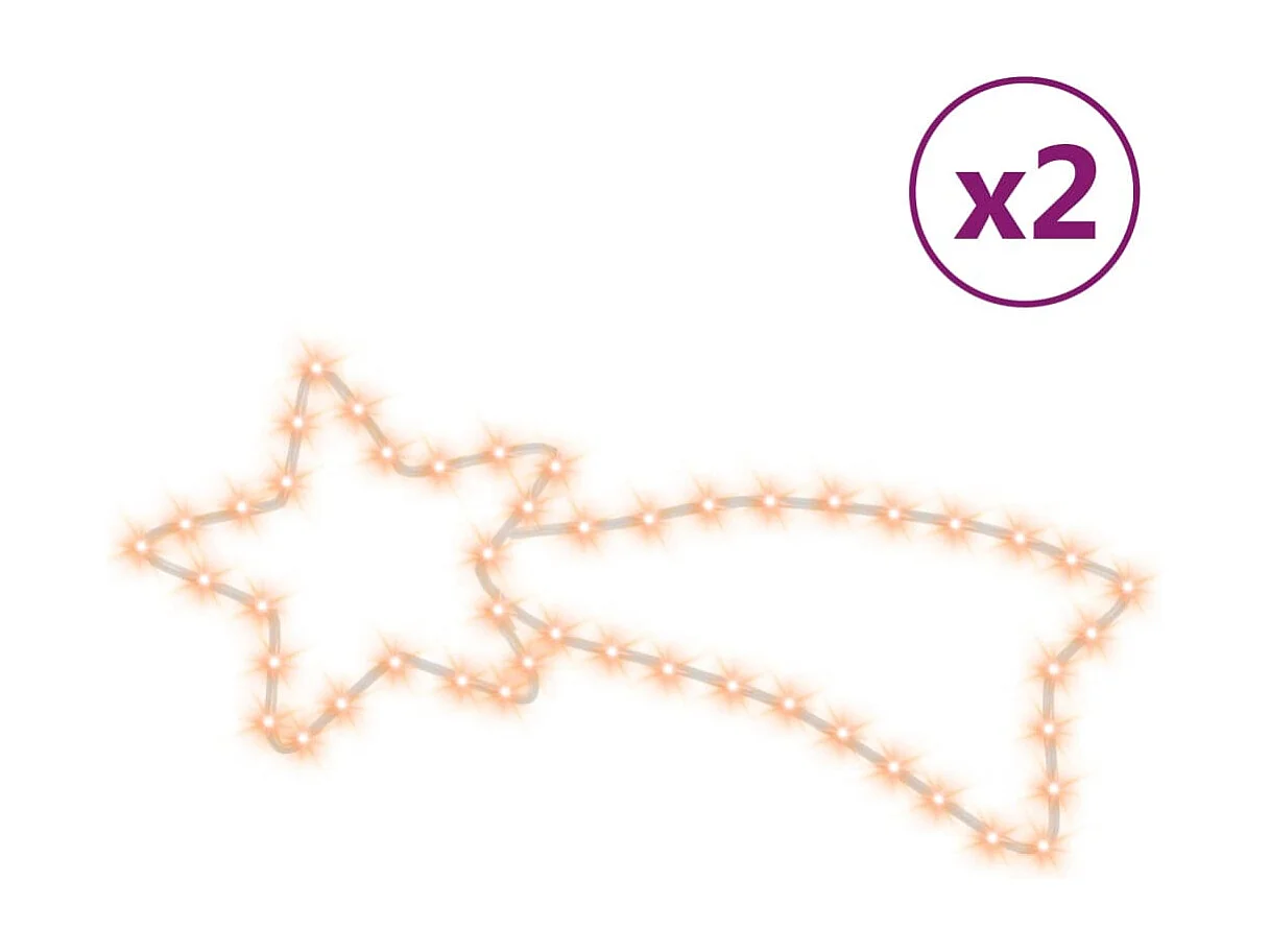 Kerst Comet Figuren 48 LED 2 stuks Warm Wit 65x28 cm