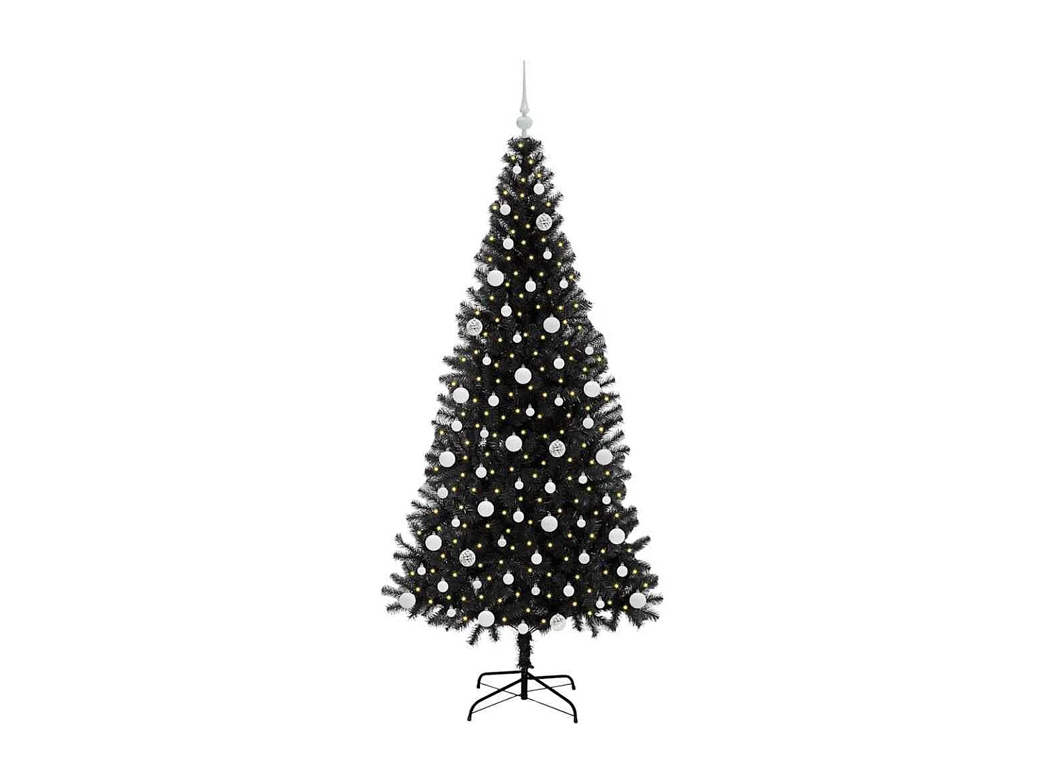 Albero di Natale con 300 LED con supporto Nero 210 cm PVC