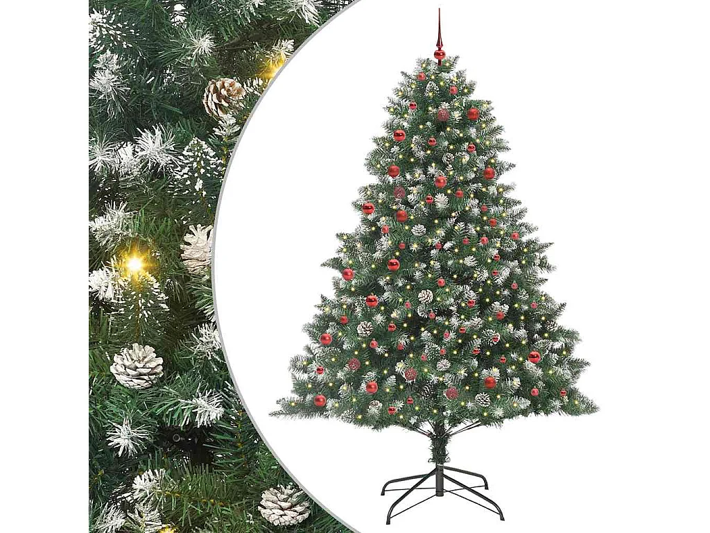 Sapin de Noël artificiel avec 300 LED Vert 140 x 140 x 210 cm