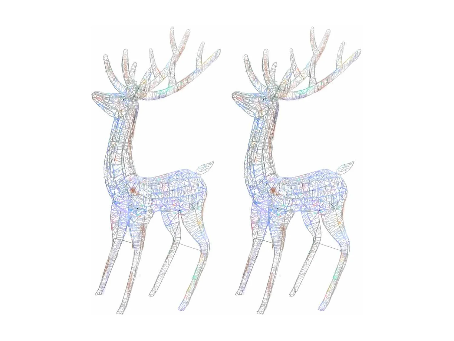 Rennes de Noël XXL Acrylique 250 LED 2 pcs 180 cm Multicolore