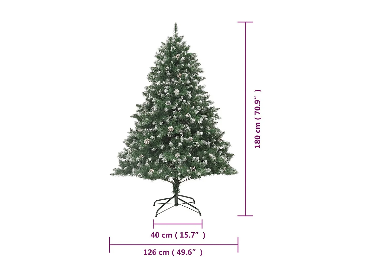 Sapin de Noël artificiel avec support 180 cm PVC