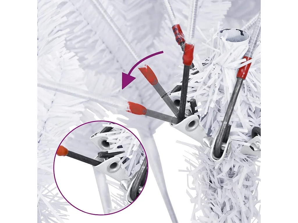 Künstlicher Weihnachtsbaum klappbar mit weißem Ständer 150 cm