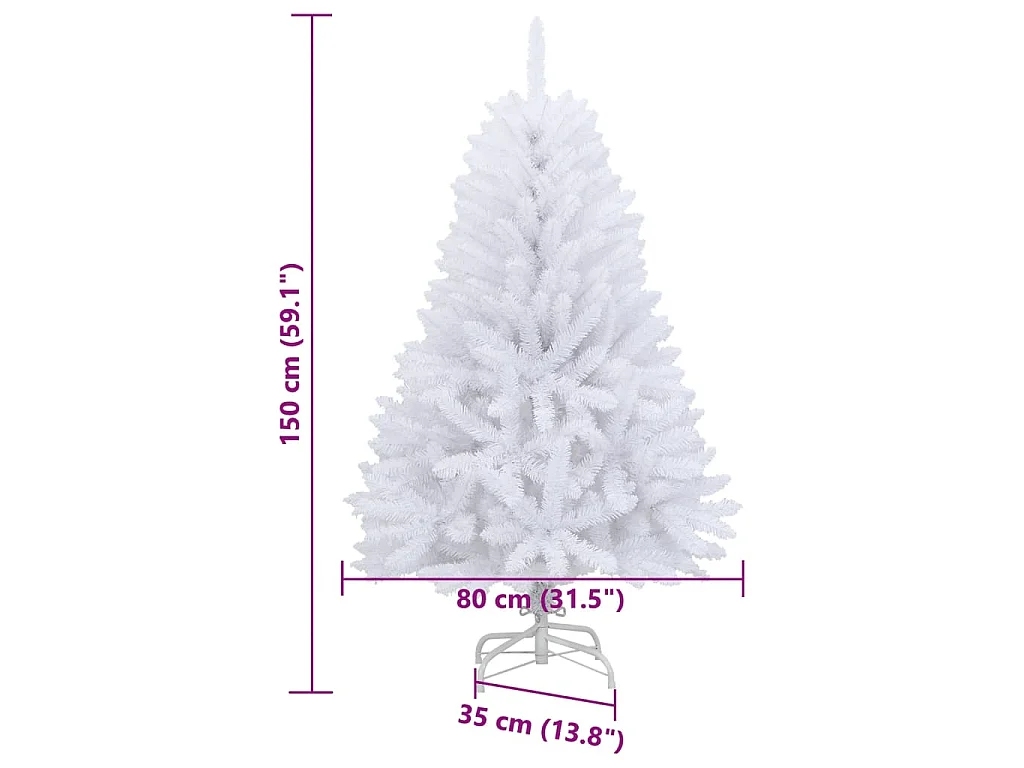 Künstlicher Weihnachtsbaum klappbar mit weißem Ständer 150 cm