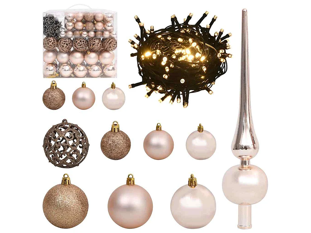 Künstlicher Weihnachtsbaum mit Beleuchtung, Grün, 210 cm, PVC und Metall
