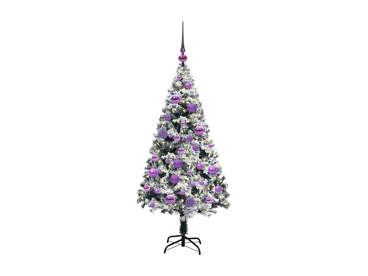 Albero di Natale artificiale verde 120 cm PVC, acciaio e plastica