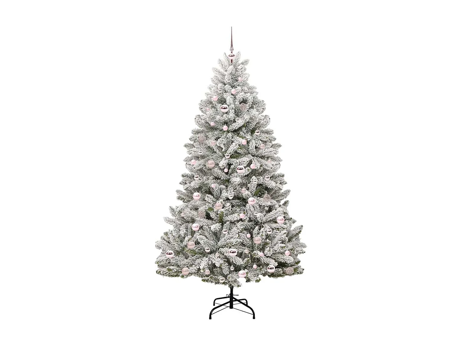 Kunstkerstboom Groen en wit 210 cm PVC en metaal