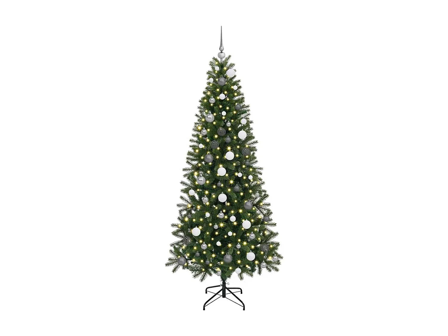Kunstkerstboom met 300 LED's Groen 210 cm PE en PVC