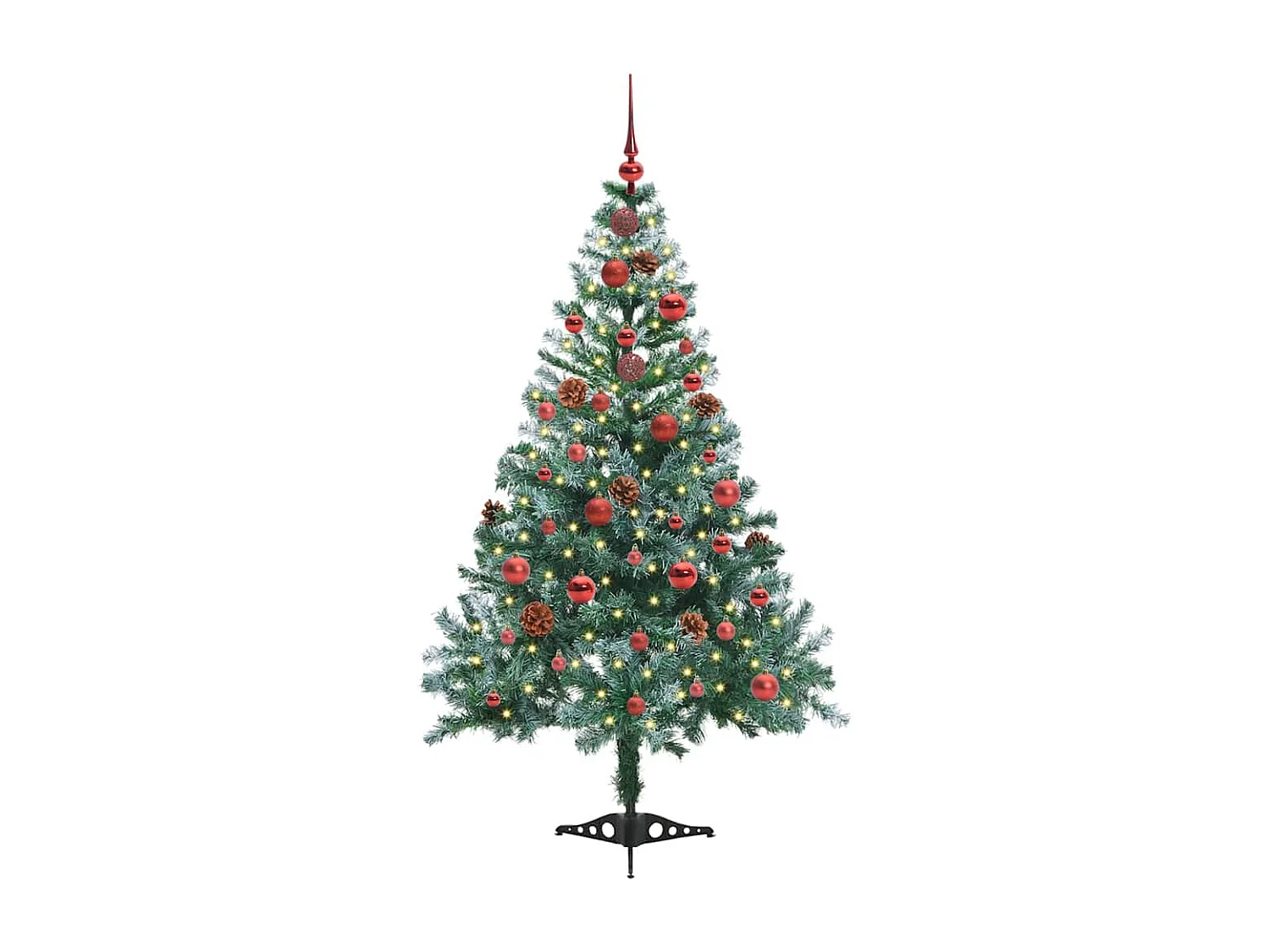 Sapin de Noël artificiel avec 150 LED Vert 150 cm PVC et Acier