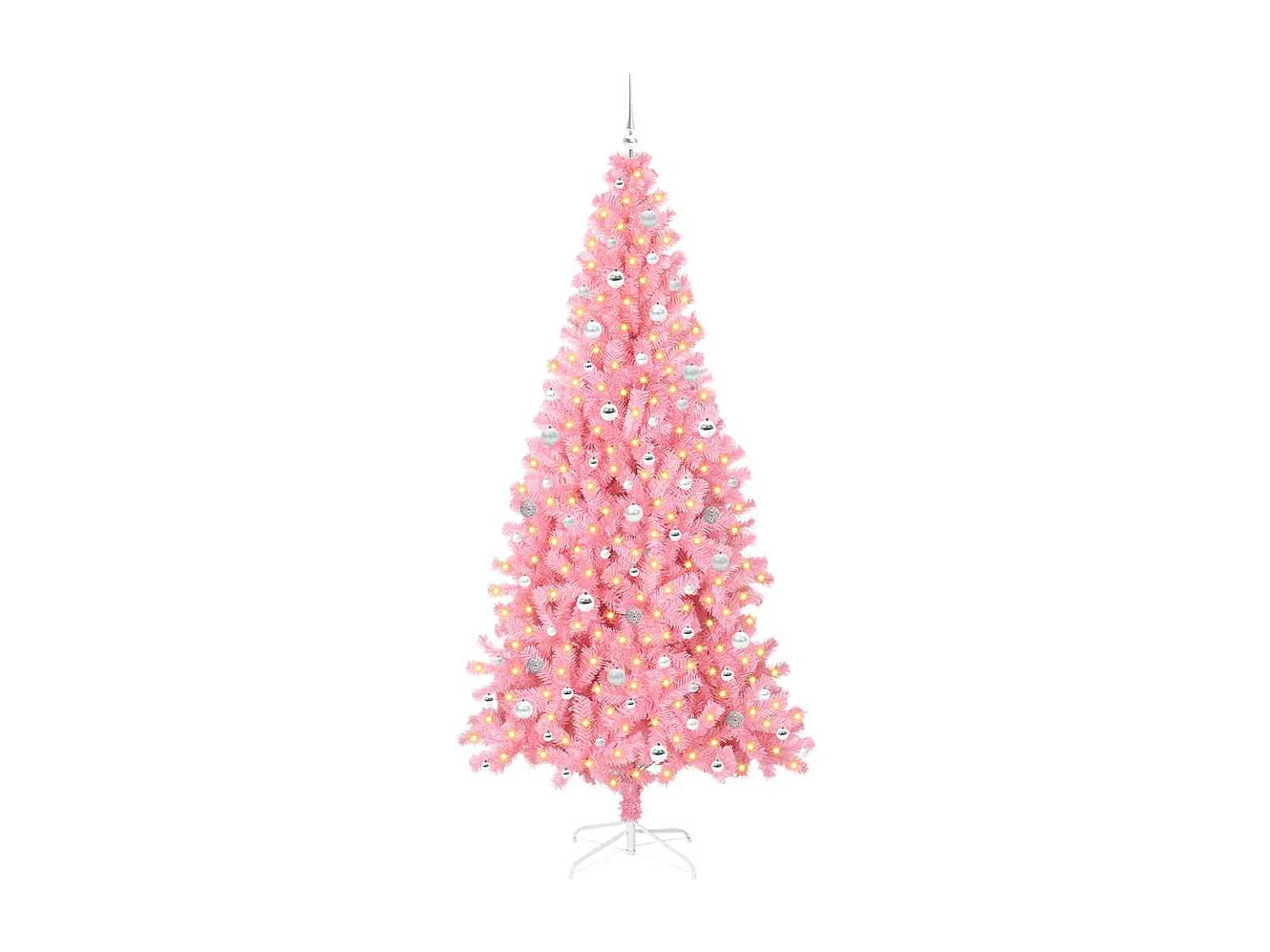 Weihnachtsbaum mit 300 LEDs mit Ständer Pink 240 cm PVC