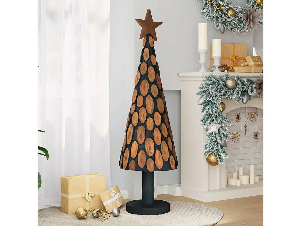 Kerstboom met standaard Bruin 150 cm Massief teakhout